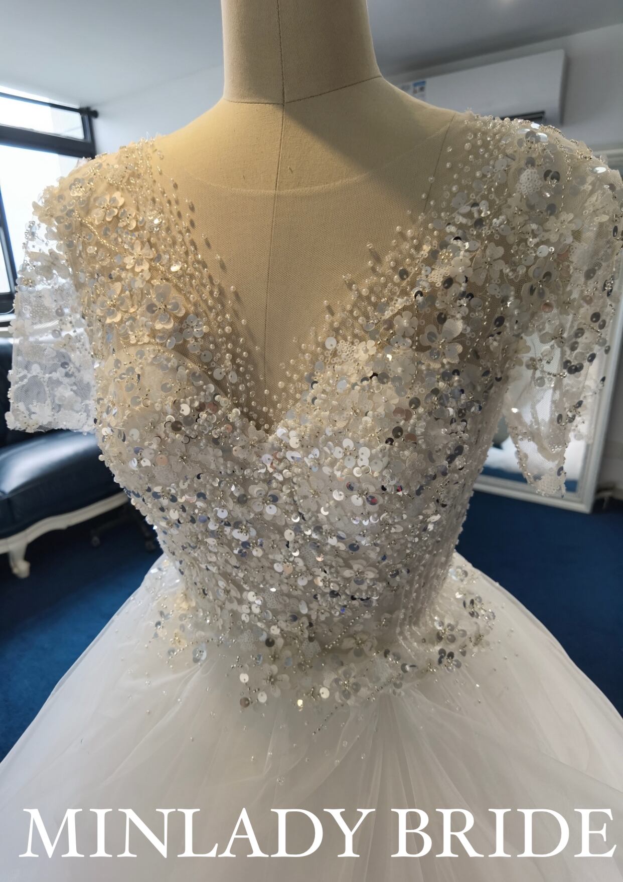 韓国風 キラキラ ウェディングドレス | MINLADY BRIDE