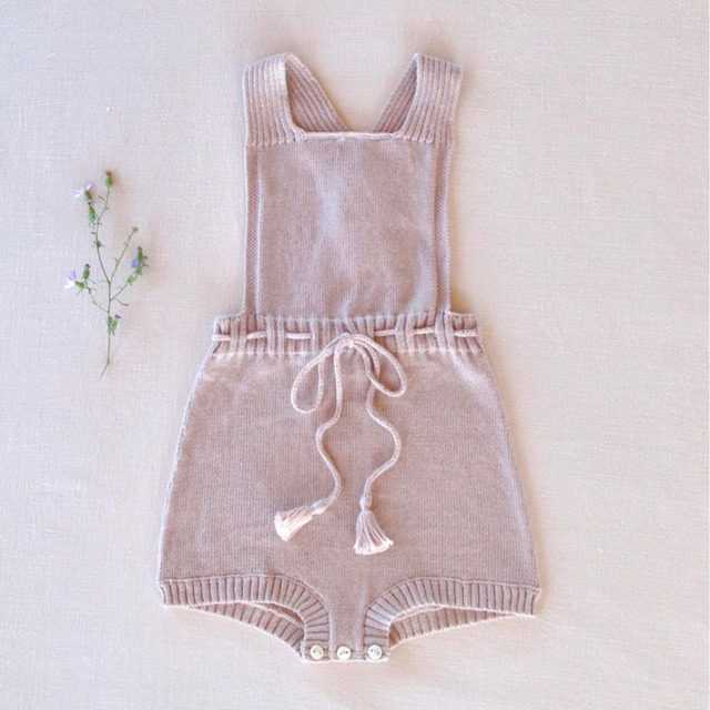 【60%off】fine-knit romper -2y/  iver and isla ロンパース