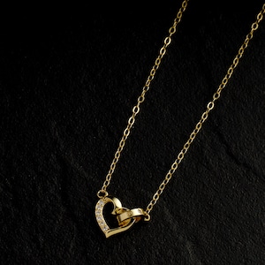 【Lamia】S925 zirconia heart & circle necklace  #nn09