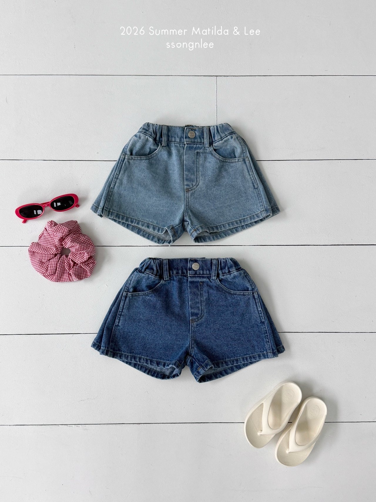 [Matilda&Lee] Add pleated denim shorts / [마틸다앤리] 주름데님반바지추가