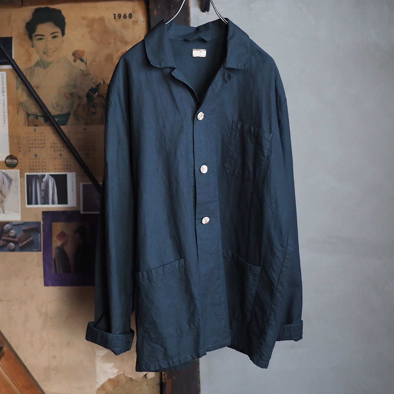 omitsuのおつくろい / スリーピングシャツジャケット with 63mokko ニホンジカのボタン