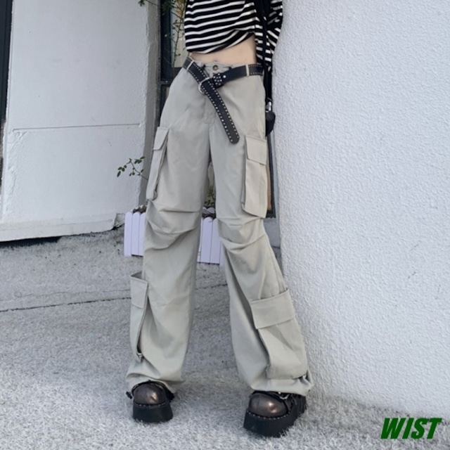 ユニセックス ボトムス パンツ ワイドレッグパンツ カーゴパンツ ストリート オルチャン 韓国ファッション 497