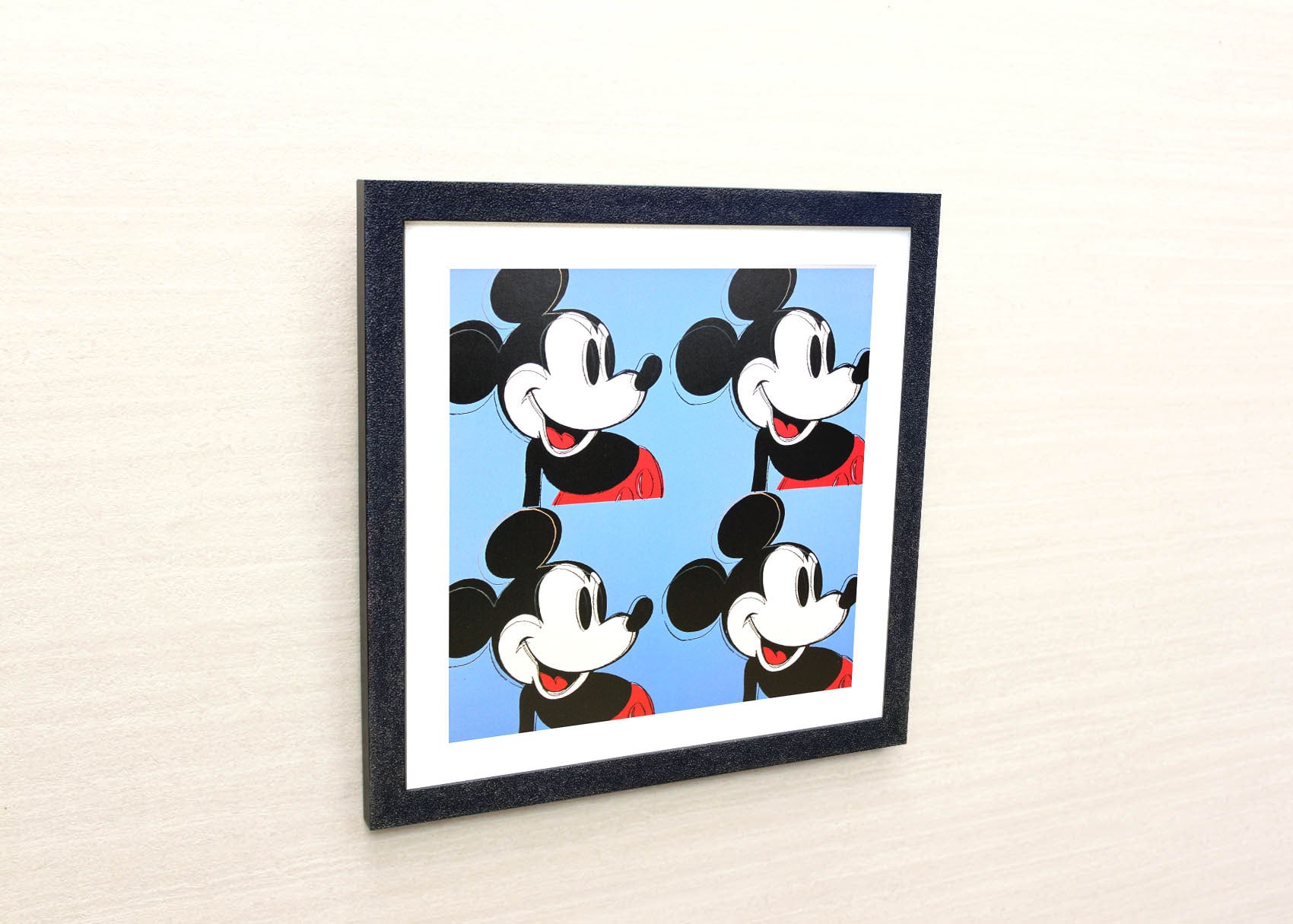 アンディ ウォーホル「ミッキーマウス フォー(ブルー)」展示用フック付ポスター ポップアート 絵画