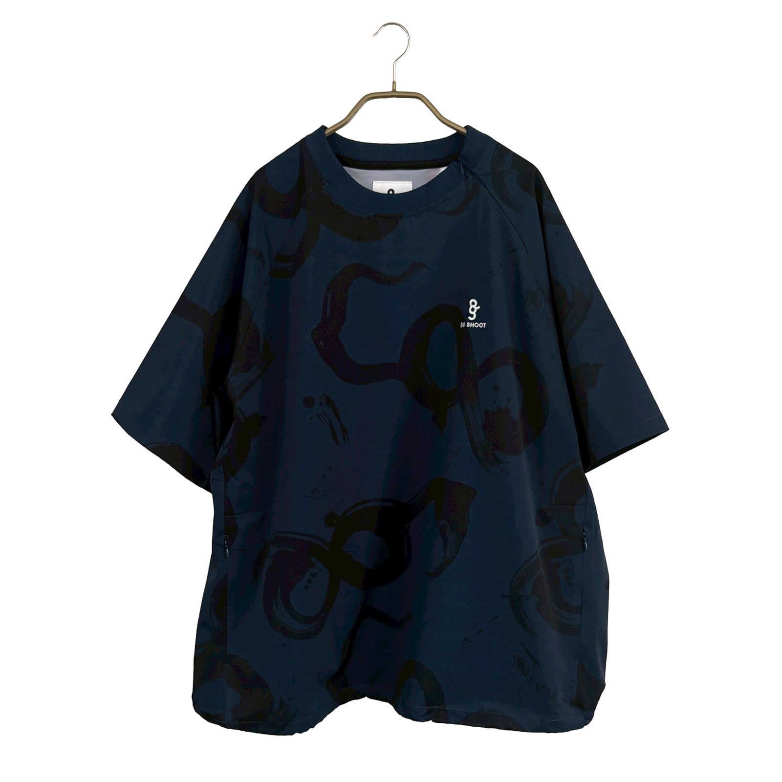CALLIGRAPHY PATTERN S/S PISTE -NAVY-