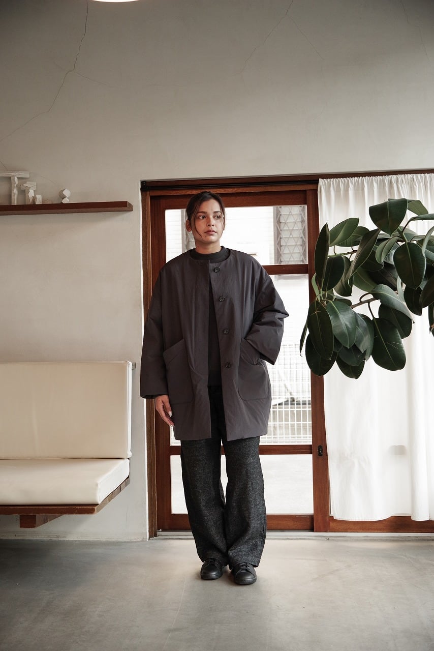 Nylon Filling No Collar Coat