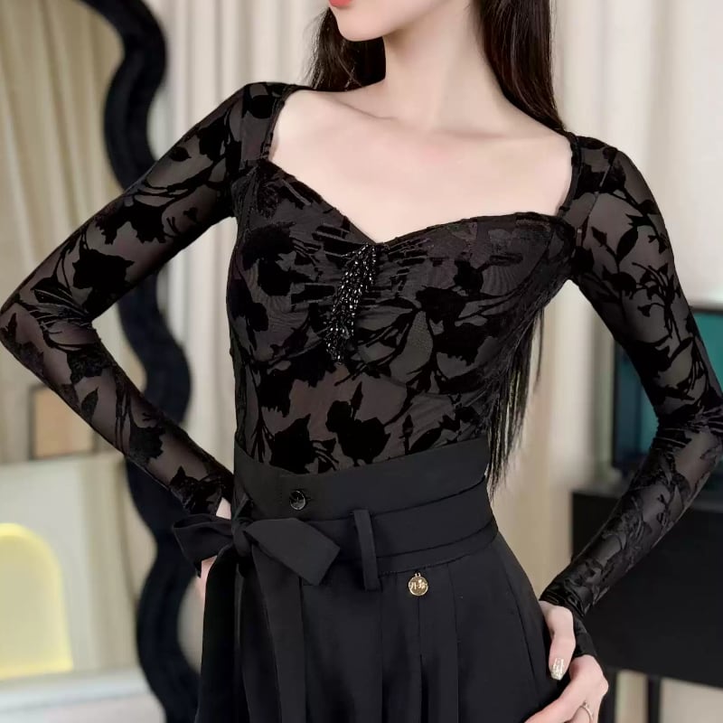 フロッキーレース・エレガントフィット ダンストップス ds1235