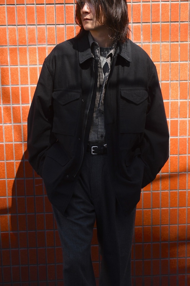 BAUTH / COTTON WOOL MILITARY BLOUSON (BLACK)