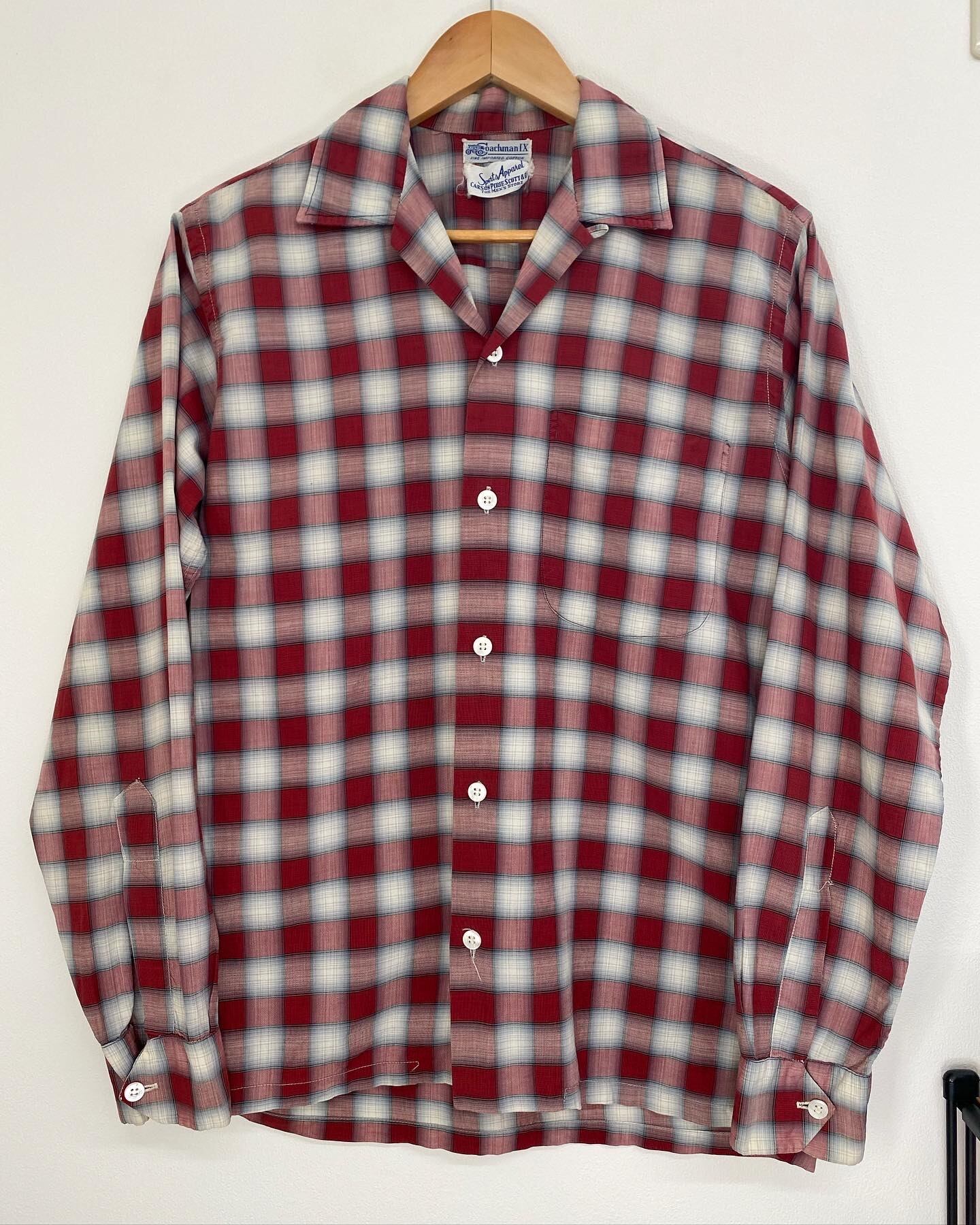 【schott】Open collar ombre check shirt schott】Open collar flannel check shirt 40-50sCarson Pirie Scott