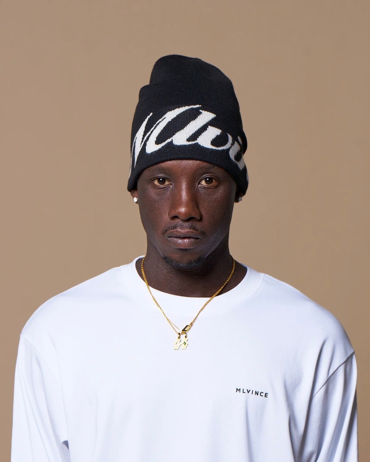 MLVINCE / script logo beanie black
