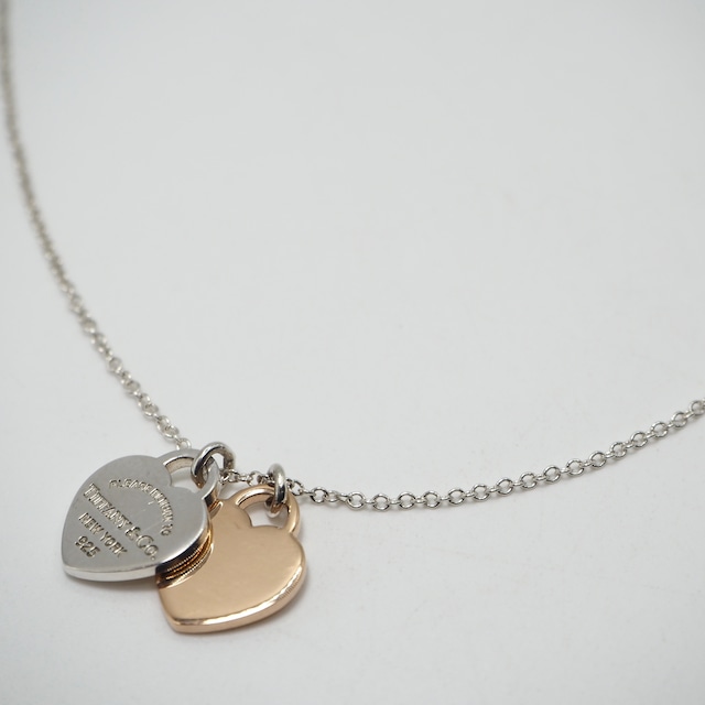 Tiffany&Co. リターントゥ ダブルハート タグネックレス シルバー925 K18 ティファニー