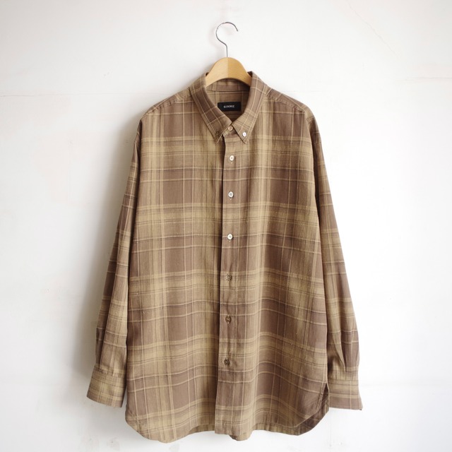 SINME  リネンチェックオーバーサイズシャツ