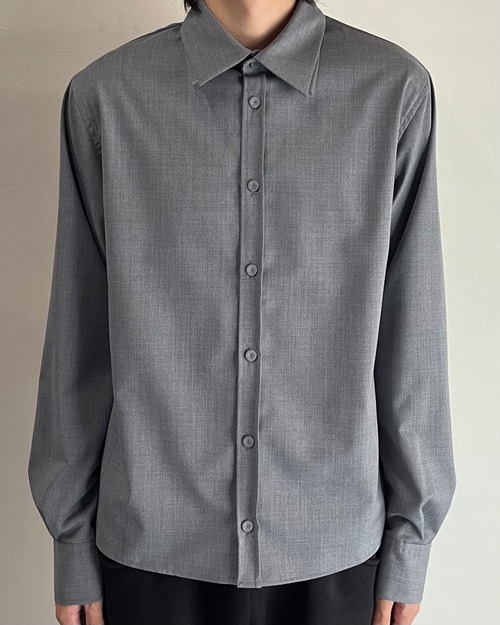 【+Plūs】wool layer collar shirt / grey