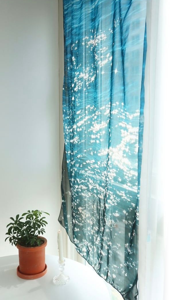 deep ocean chiffon fabric poster / ディープ オーシャン シフォン