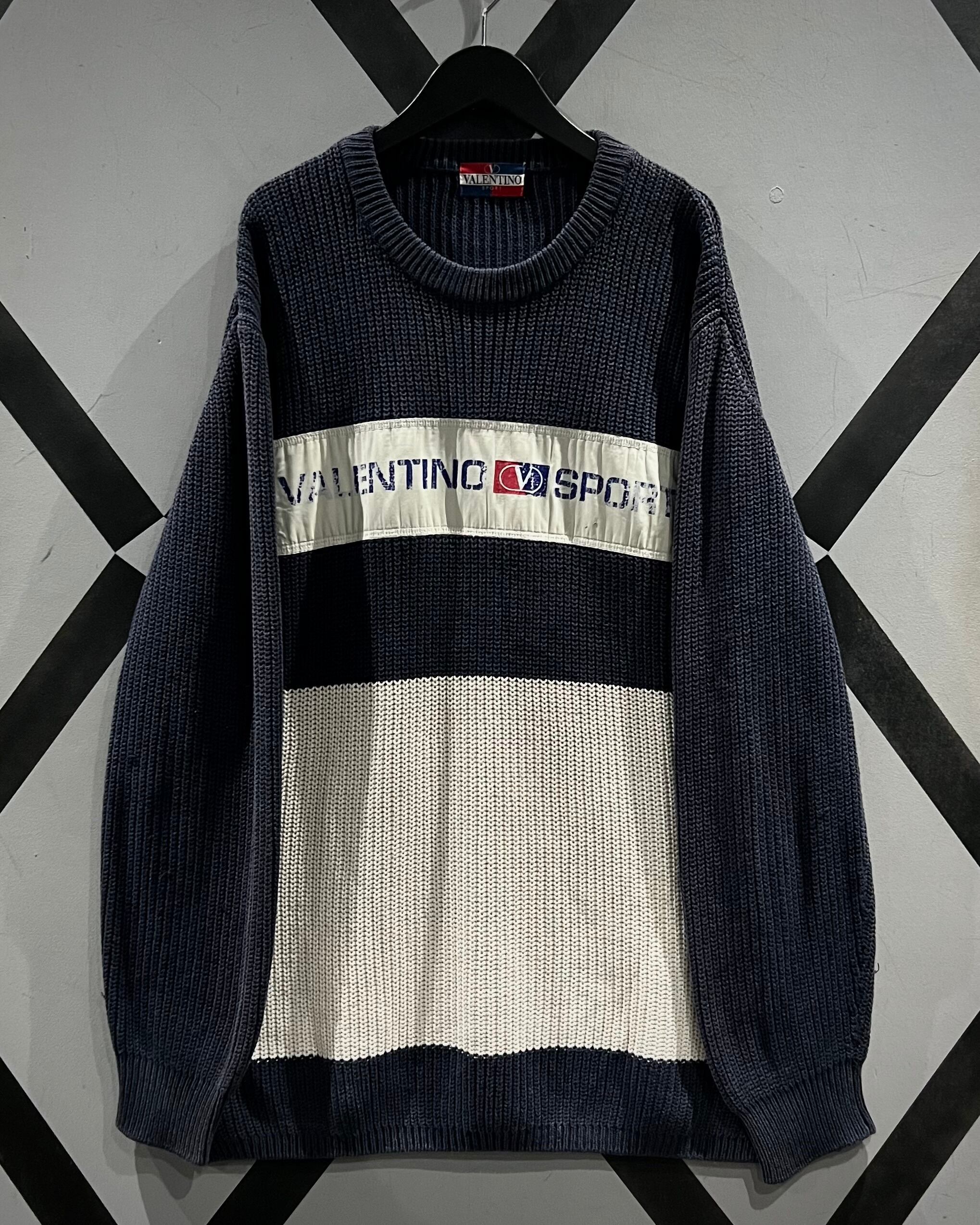 X VINTAGE】90's “VALENTINO SPORT” Switching Pullover Knit | Caka
