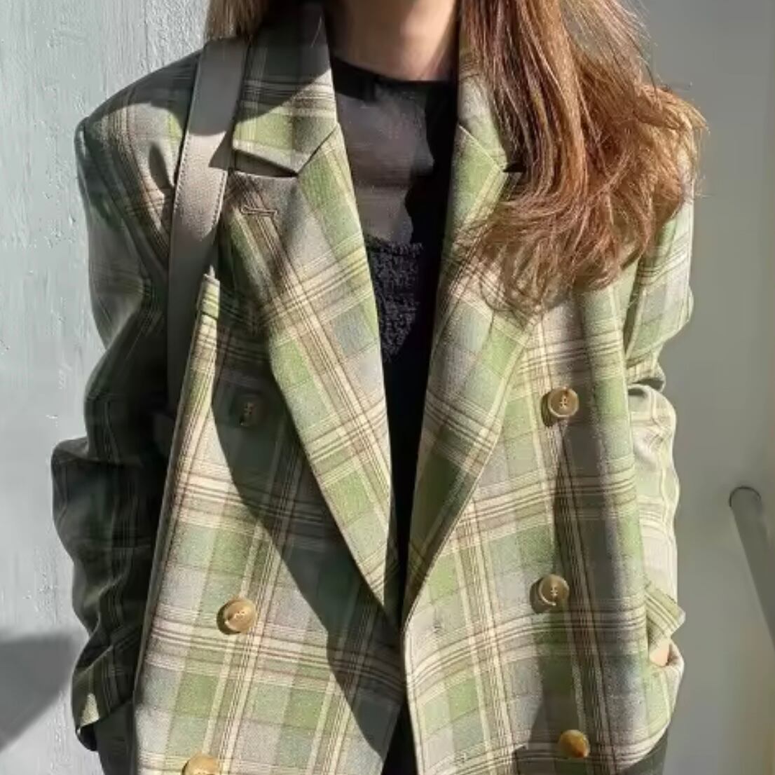 classical check big jacket