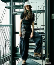 ジップアップポロニットTOPS (BLACK) CQ-49027