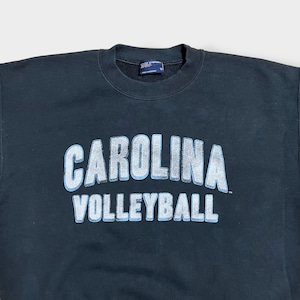 【MV SPORT】カレッジ ノースカロライナ大学 Carolina Volleyball アーチロゴ バレーボール プリント スウェット トレーナー ヴィンテージ加工 M us古着