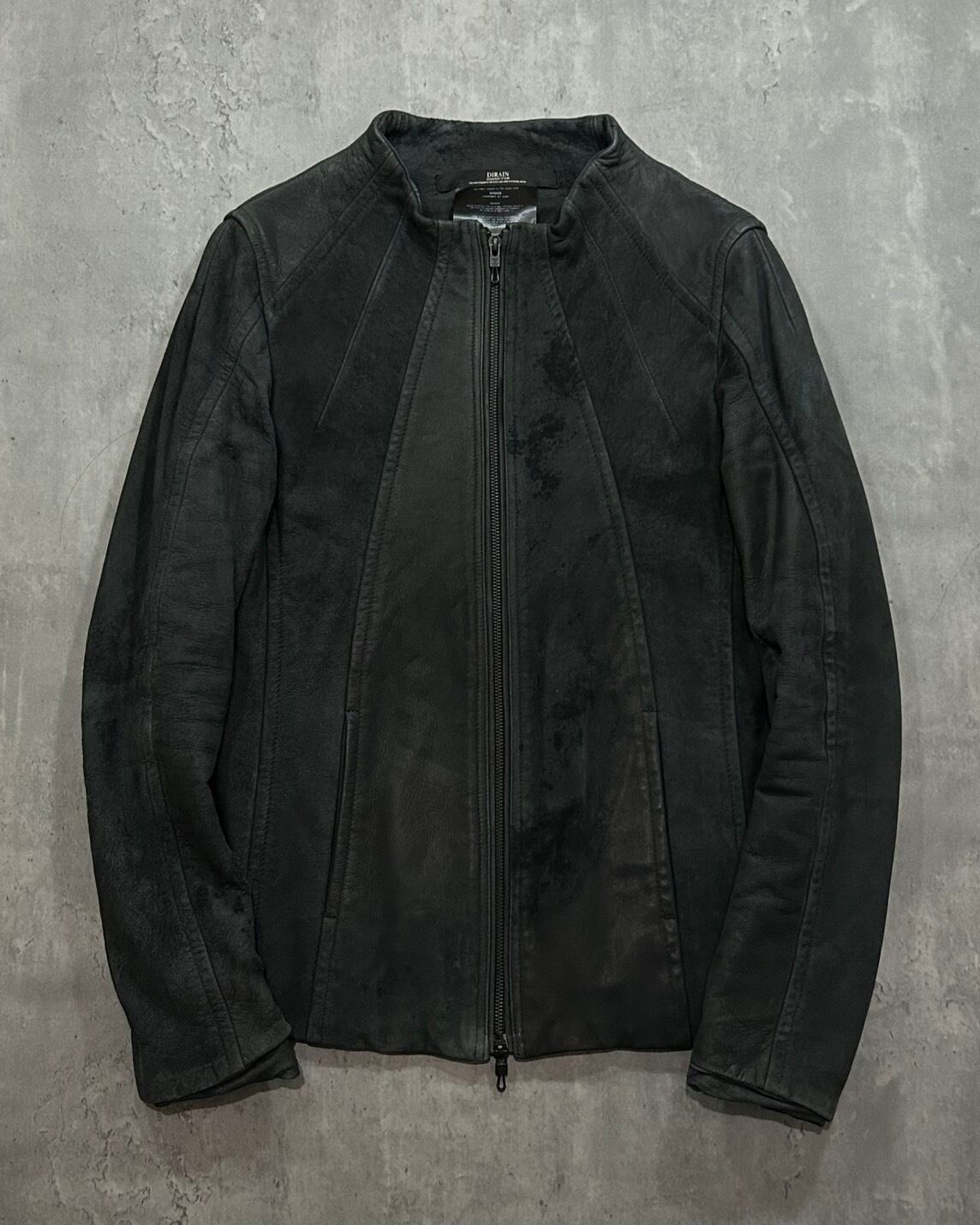 00's DIRAIN - paneled leather jacket