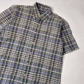 90s CHAPS チャップス チェック BD ボタンダウン オックスフォード 半袖 シャツ L/マルチ メンズ ビンテージ 日登美