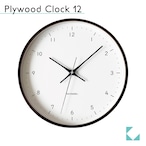 KATOMOKU plywood clock 12 km-80B ブラウン