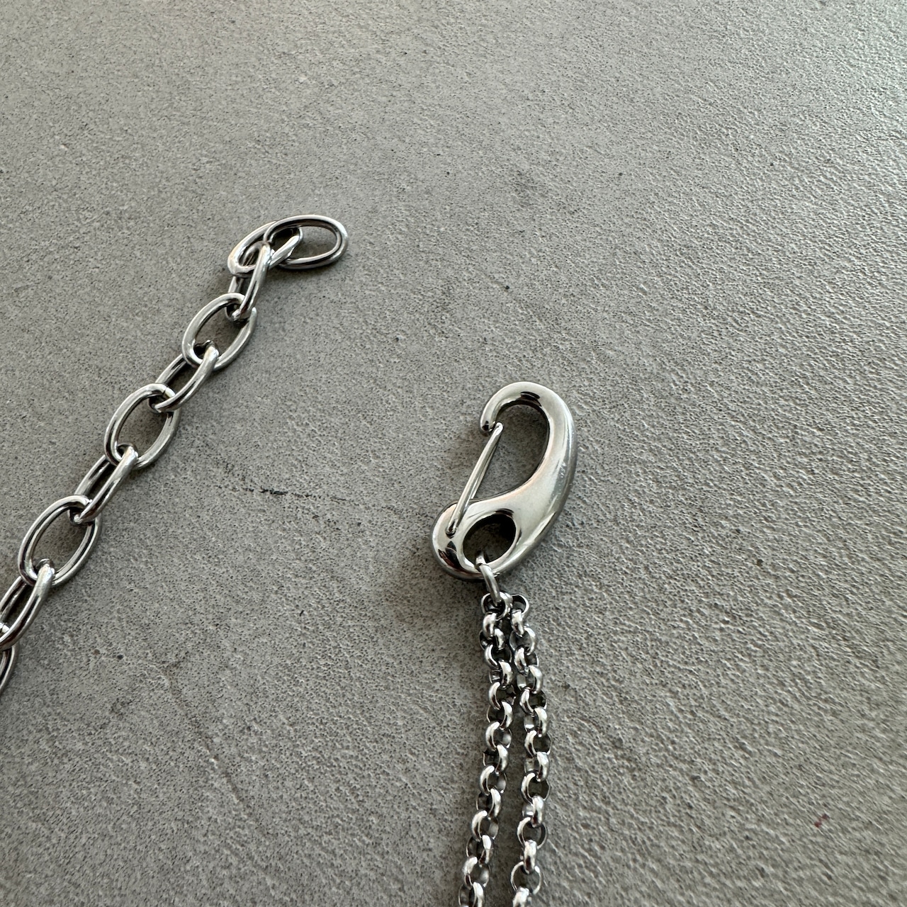 asymmetry chain necklace/silver