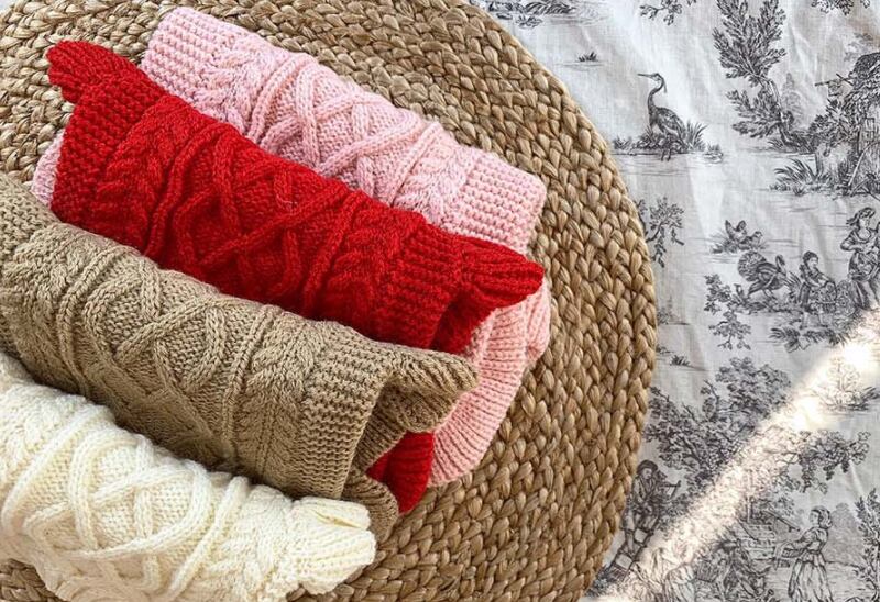 frill knit top 2color XS ~ XL / 犬服 秋冬 ニット フリル Tシャツ フリル袖 ドッグウェア シンプル ニット 小型犬 中型犬 犬 服 猫 ペット用品 ペット洋服 top95