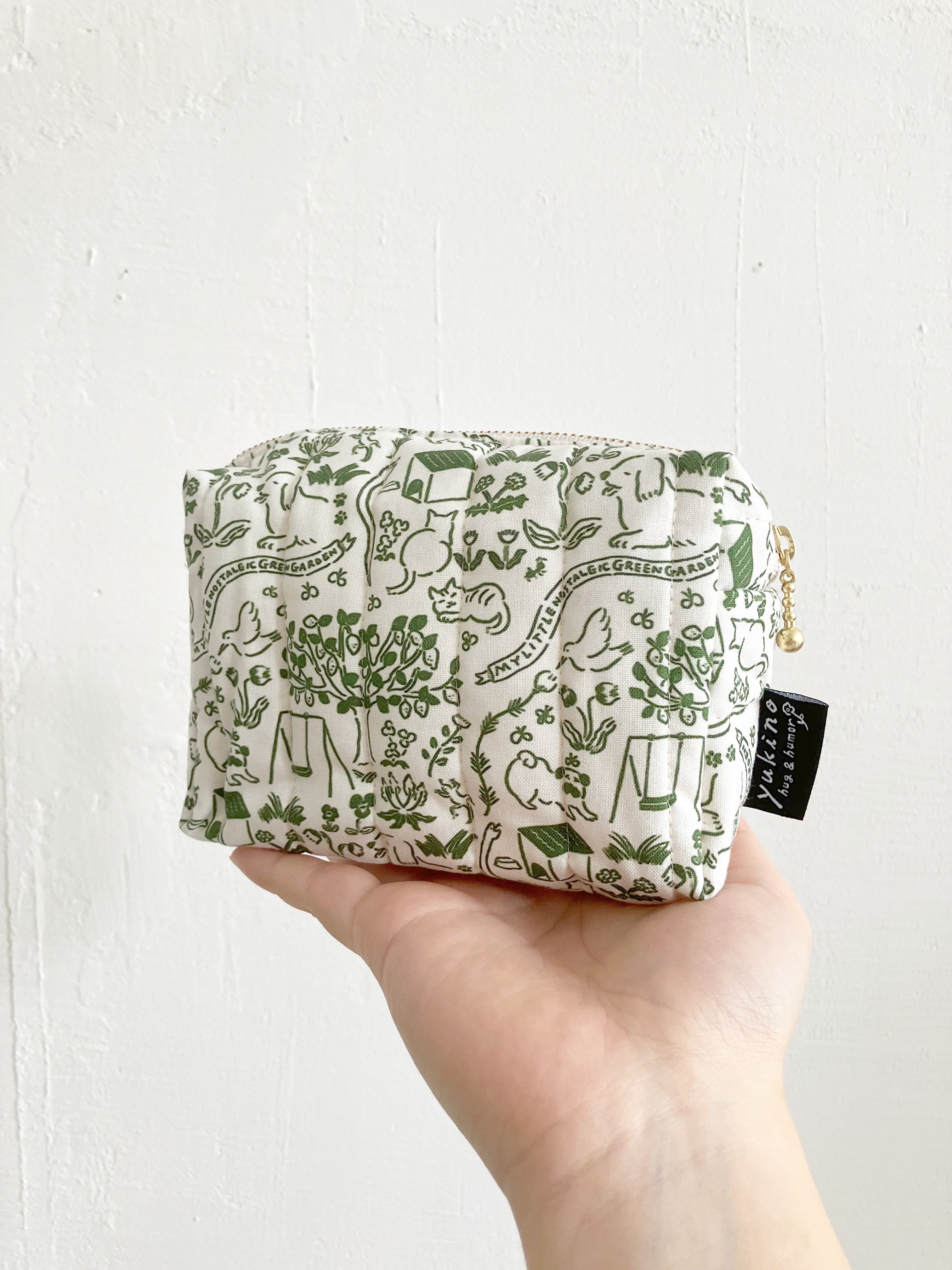 キルティングBOXポーチ「Garden」 | yukino shop