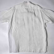 フランス製 リネン100% agnes b. HOMME アニエスベーオム 半袖シャツ 42/ホワイト メンズ