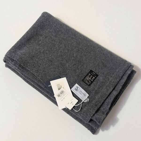 【新品未使用 国内正規品】Johnstons ジョンストンズ カシミヤ ニットストール《 Dark Granite》カシミア トラベルラップ 100% 240124-39