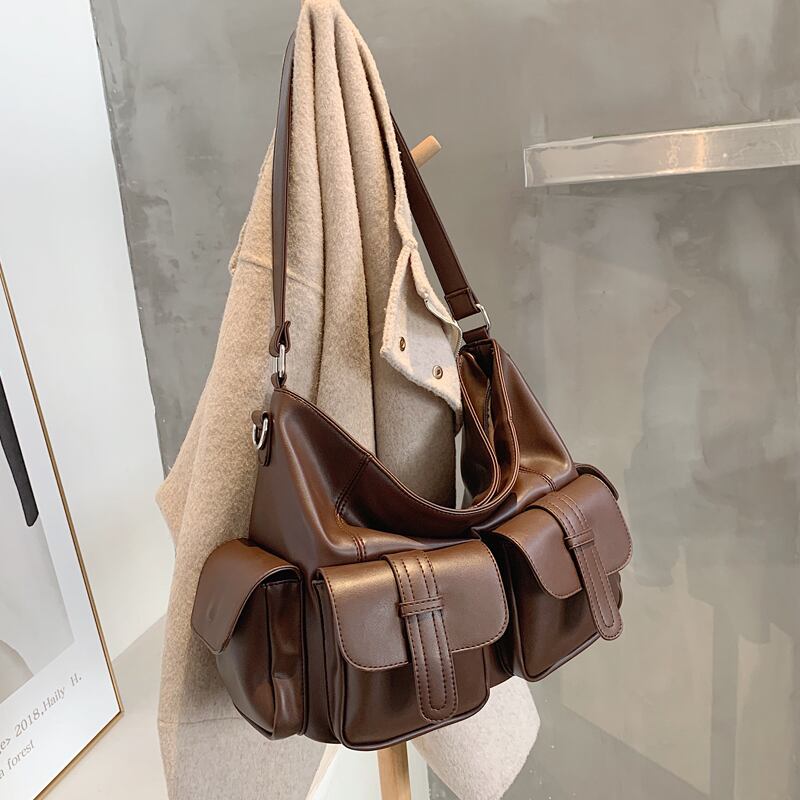 オータムウィンターレッド 秋物 冬物 メッセンジャーバッグ 手作りハンドバック15383125229