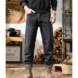Front pocket design denim pants P1053