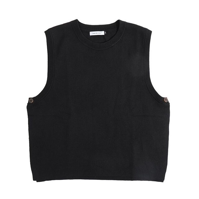 ニット ベスト 無地 サイドスリット