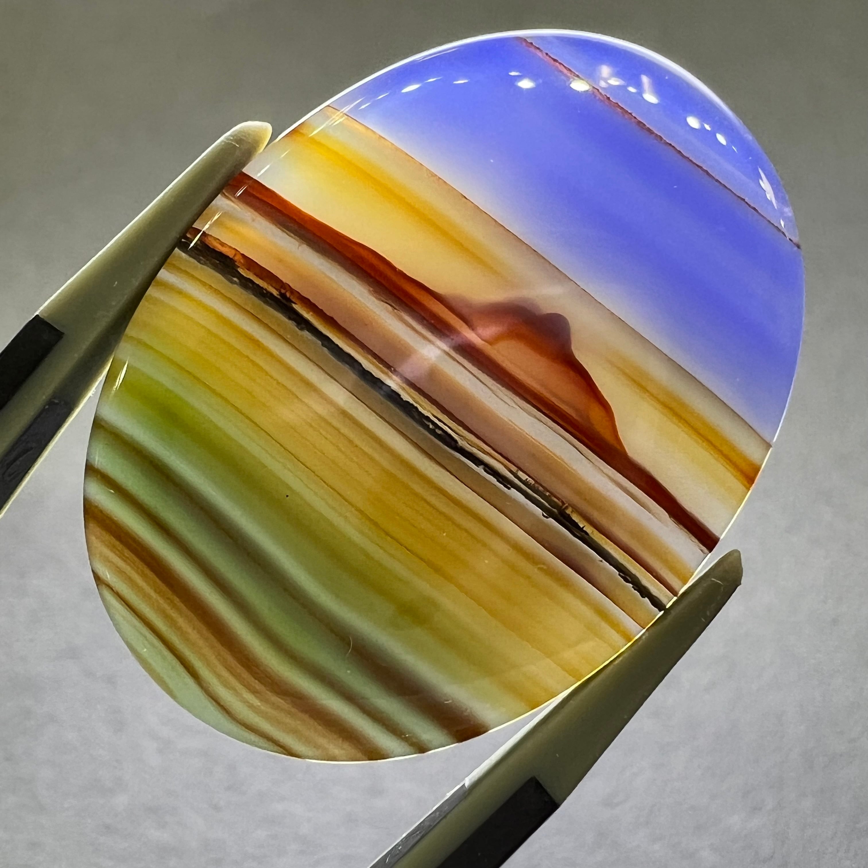 一点物ルース パープルアゲート R6307 ピクチャーアゲート 18.52ct 30.01mm×22.53mm ルース | 鈴木屋