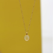 K10YGオーバル jade yellow 翡翠ネックレス A貨翡翠 jd_ne1295