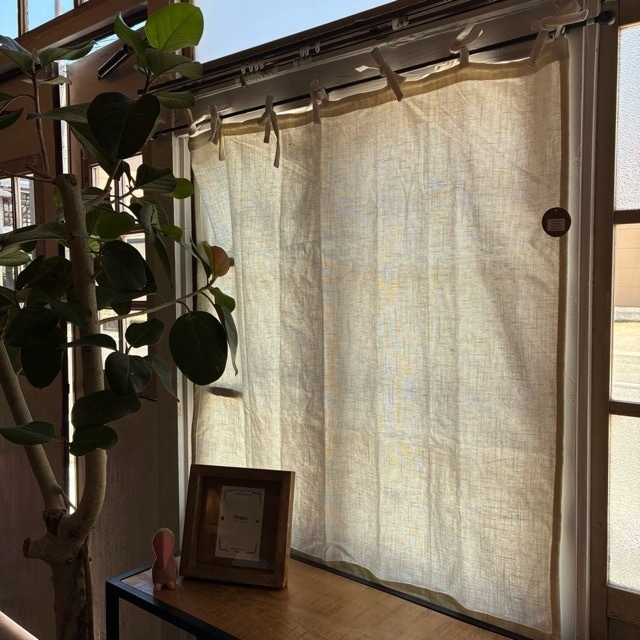 TOPANGA Homefurnishing India Cotton Slub curtain　インド　コットンスラブカーテン　110×100cm　ホワイト　白　綿　ナチュラル　ドレープカーテン　腰高窓　中厚　カーテンポール　暖簾