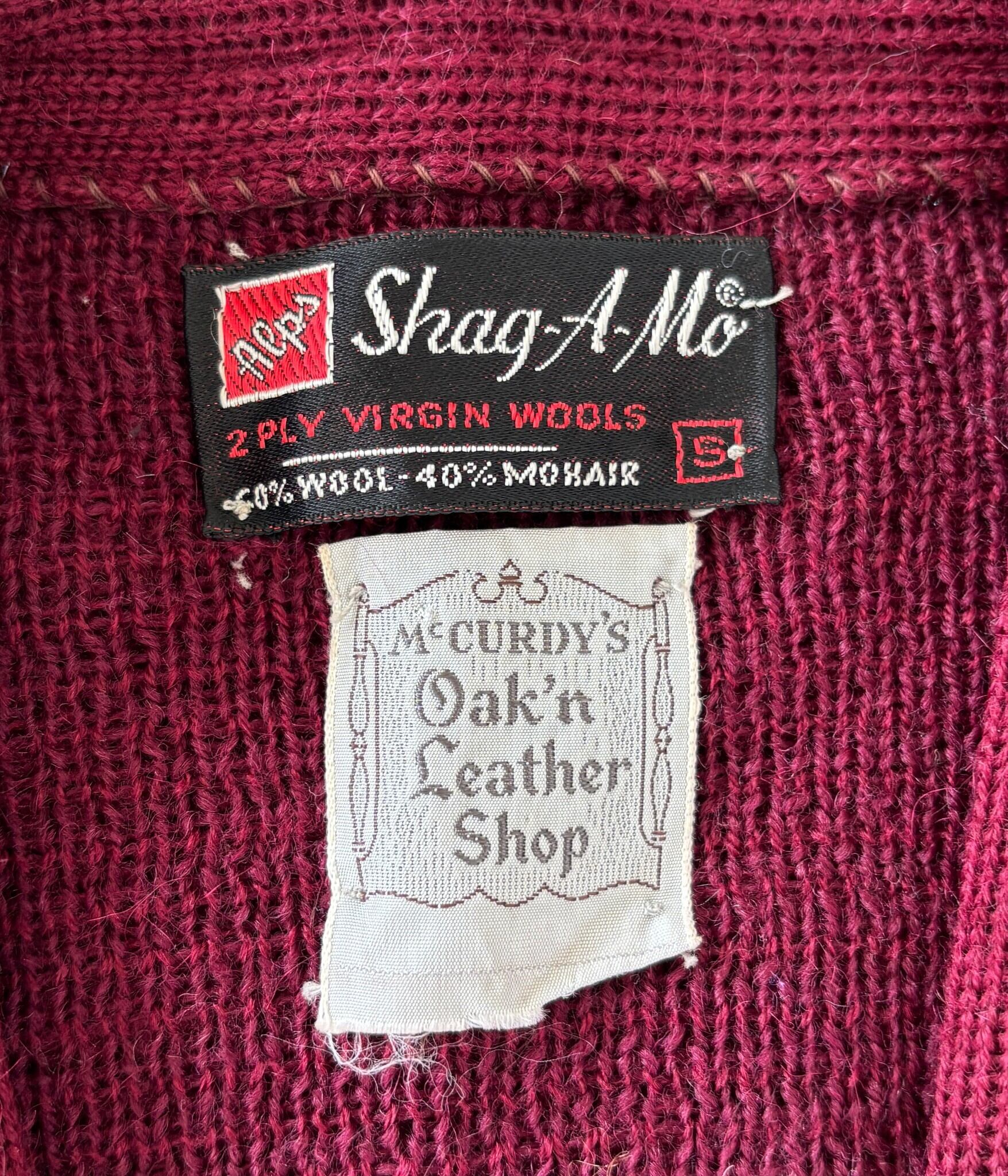 60s 【Shag-a-Mo】バーガンディ モヘア カーディガン 毛足長 Shag A mo- Vintage 60s S Mohair Cardigan | BEGGARS BANQUET公式通販
