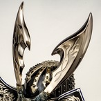 №R0520  ブロンズ幻龍　武蔵着用兜 収納　紺シルキー縦ライン桜金彩 thumbnail 4
