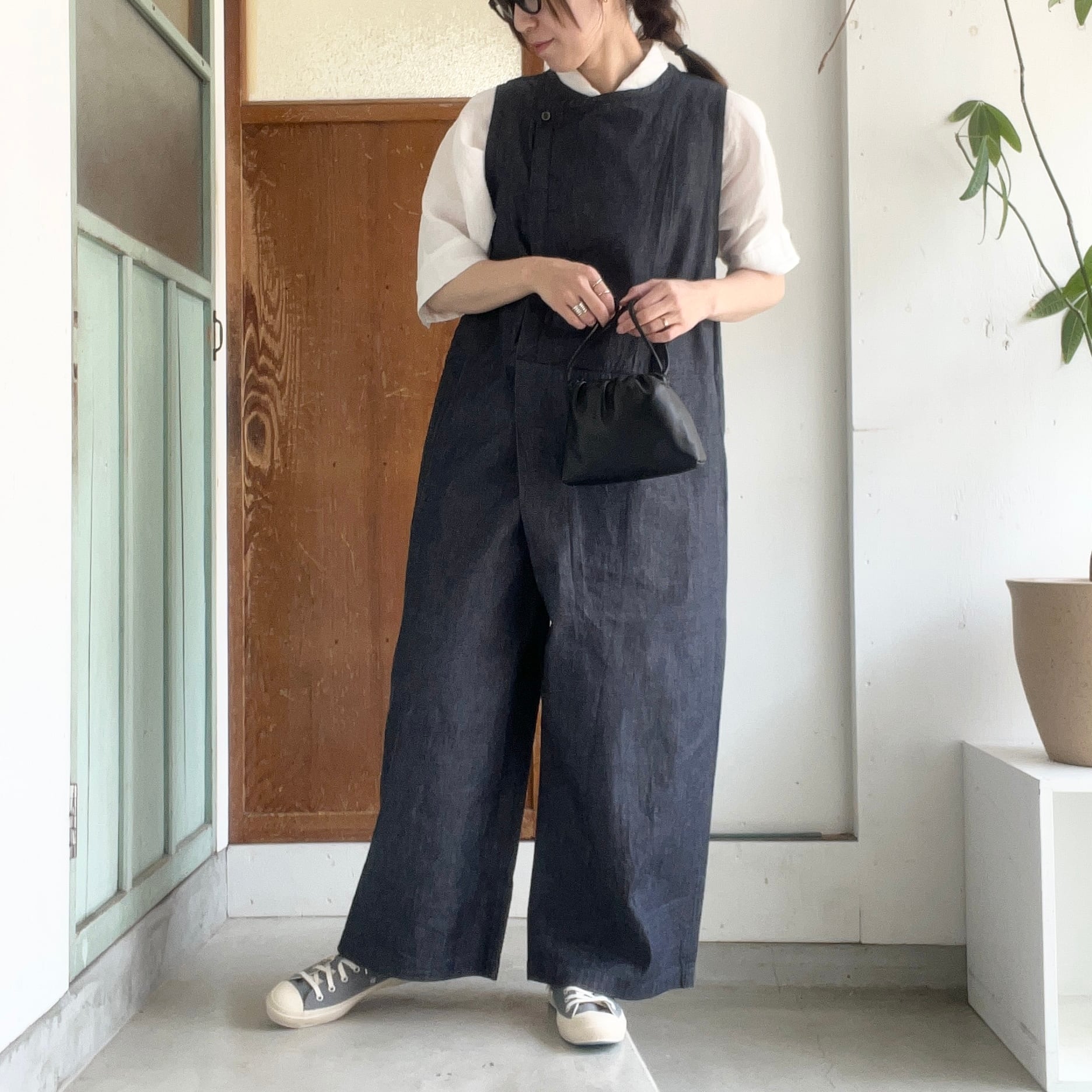 UNIVERSAL TISSU フレンチリネン サイドタックパンツ | T-Base-Life