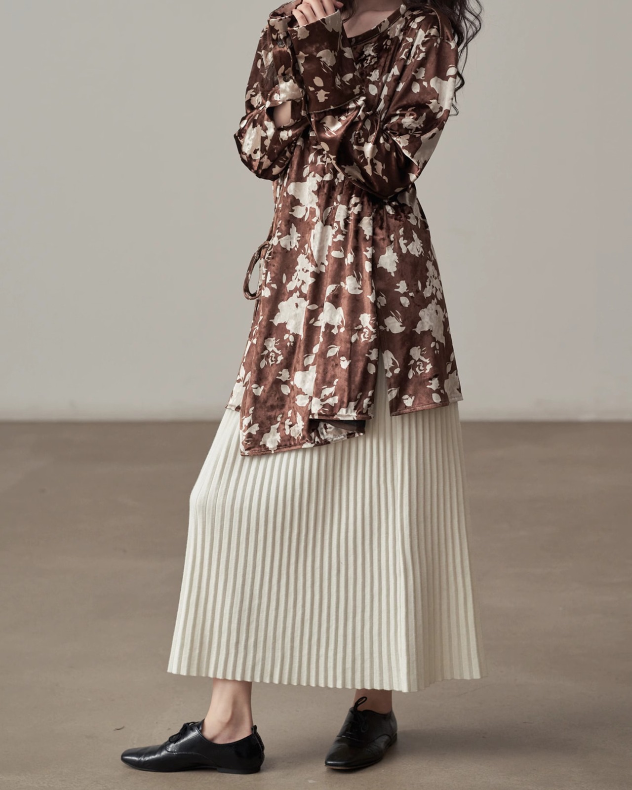 Pleats knit Skirt	N1018