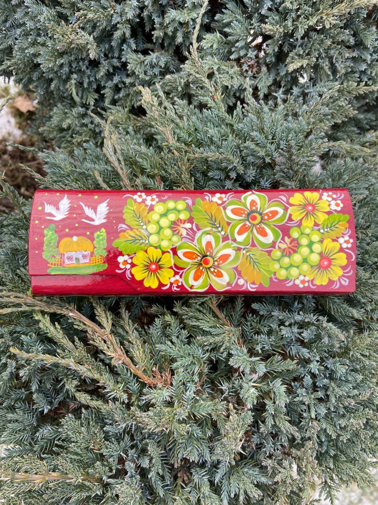 ペトリキフカ塗り　サングラス/眼鏡ケース（ホメンコ作） - 1