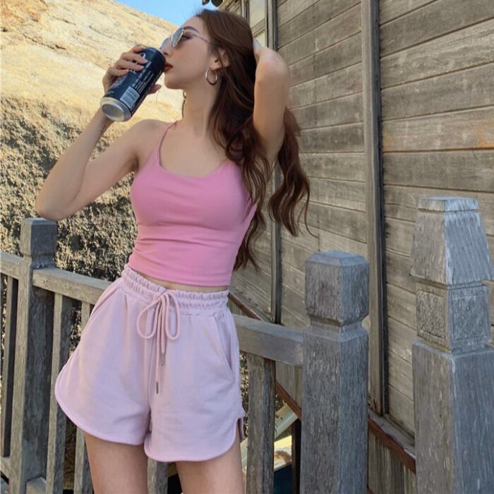 パンツ スプリングサマーソリッド カラールーズ薄手ショーツ 春物 夏物 ブルマー ソリッドカラー ドラファッションホール16115853466