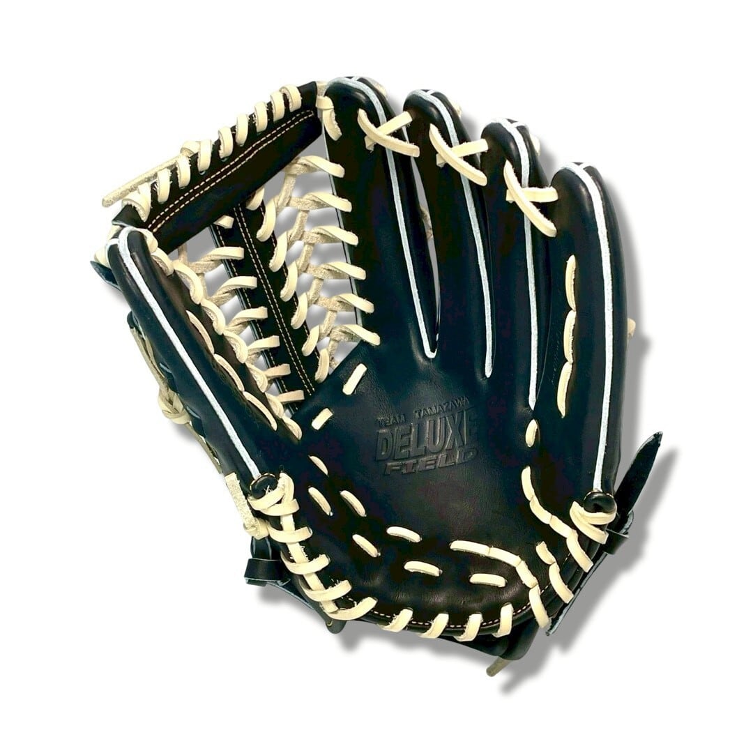 【硬式】玉澤 外野手用グローブ TUG-57DX型 トルネードウェブ(本体:ブラック 紐:キャメル)|タマザワ_02