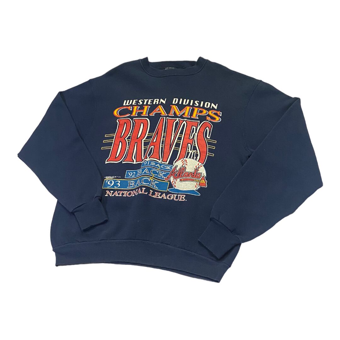 90s FRUIT OF THE LOOM Atlanta Braves sweat Johnson Market