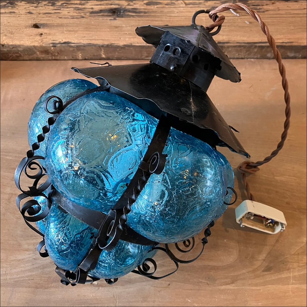 ヴィンテージ ペンダントランプ/クリスタルガラスとビーズ/フランス/モロッコ ヴィンテージ ペンダントランプ/クリスタルガラスとビーズ