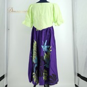 フラダンス 衣装 ワンピース ドレス パープル系 アビバーレ フラ ダンス 紫 青 緑 モンステラ柄 ラウアエ柄 ハワイアン アロハ 鮮やか Avivare かわいい バードオブパラダイス柄 ハワイアンプリント 蛍光 グリーン系 ブルー系