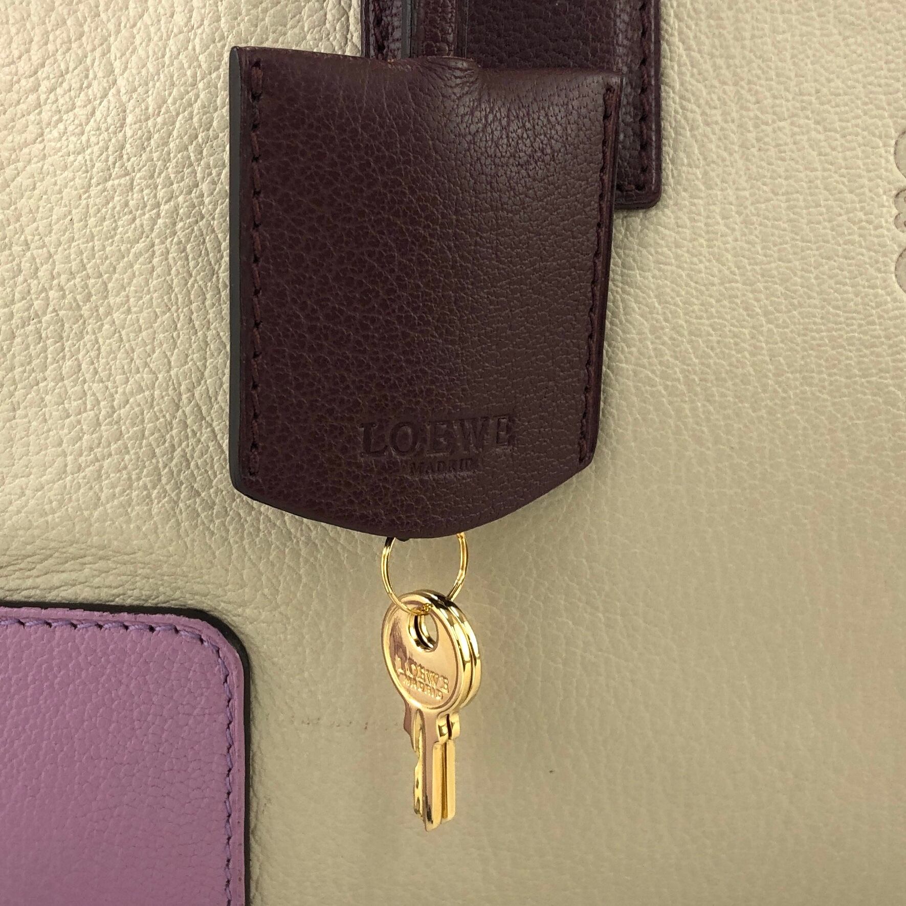 LOEWE ロエベ アナグラム アマソナ28 カデナ トリコロール レザー