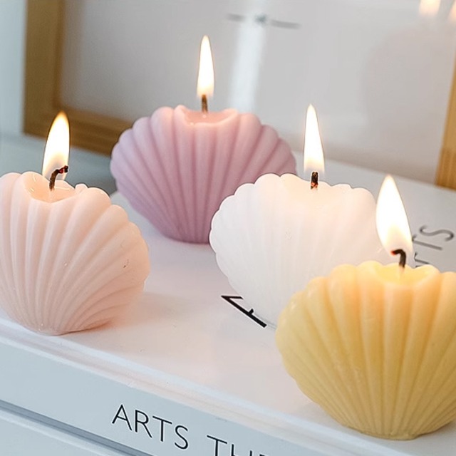 シェル型カラフルキャンドル