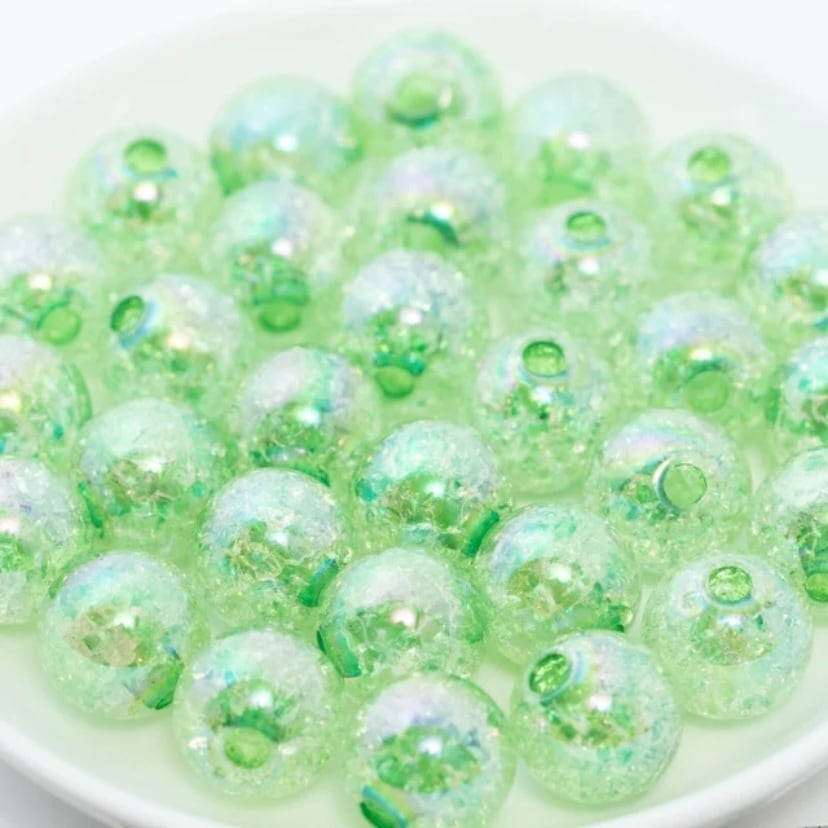 クラックアクリルビーズ クラッシュビーズ ビー玉14mm クリア
