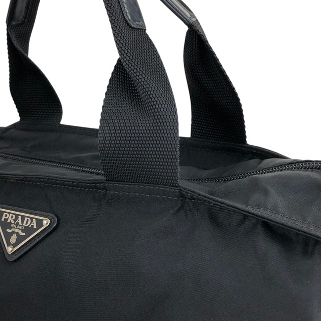 PRADA プラダ ショルダーバッグ ブラック トライアングルロゴ ナイロン 2WAY トートバッグ vintage ヴィンテージ オールド zdgz8g