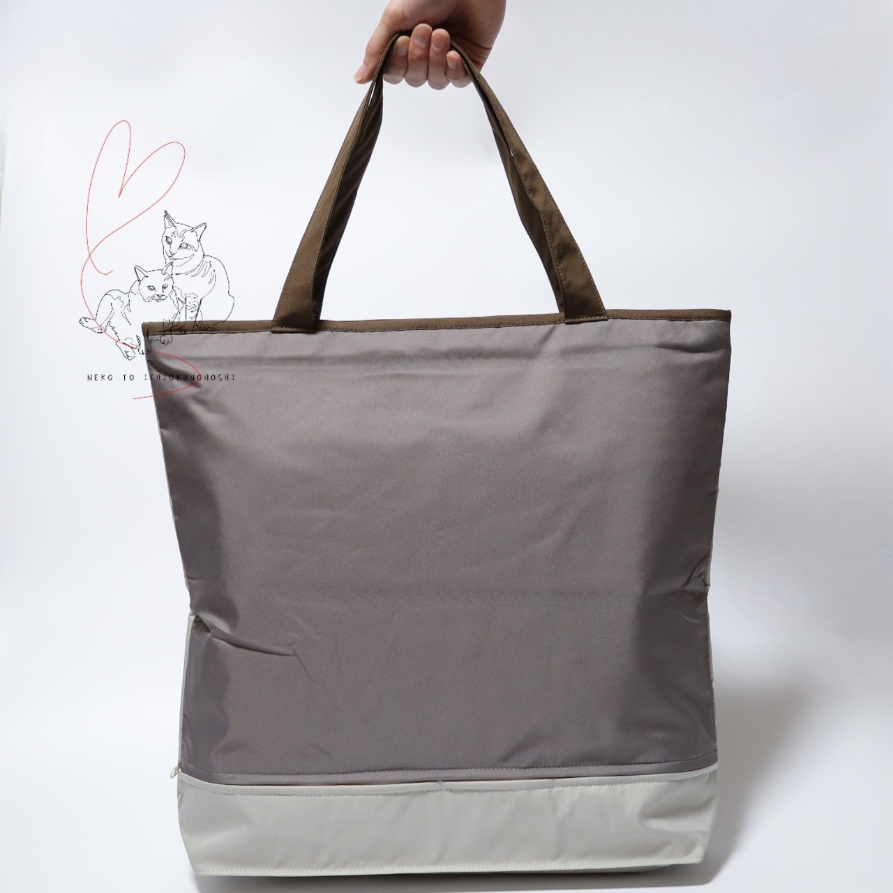 ハラミチヨ「サビにゃん」プリント 防水・撥水トートバッグ
